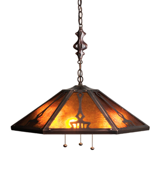 Meyda 21"w Grenway Amber Mica Pendant - 13226