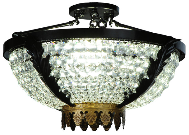 Meyda 20"w Chrisanne Crystal Semi-flushmount - 133099