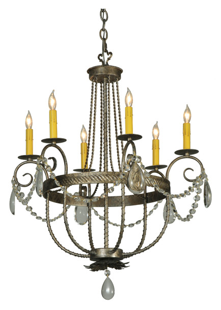 Meyda 28.5"w Antonia 6 Lt Crystal Chandelier - 133148
