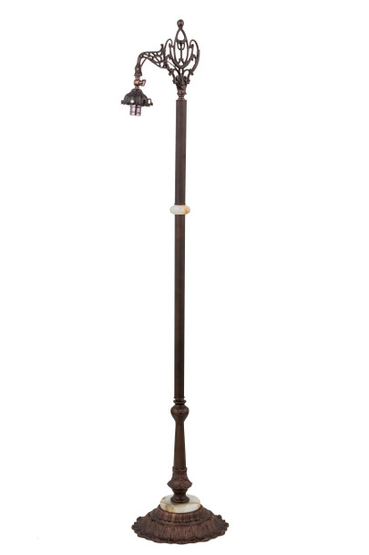 Meyda 61"h Mahogany Bronze Bridge Arm Floor Base Hardware - 13349