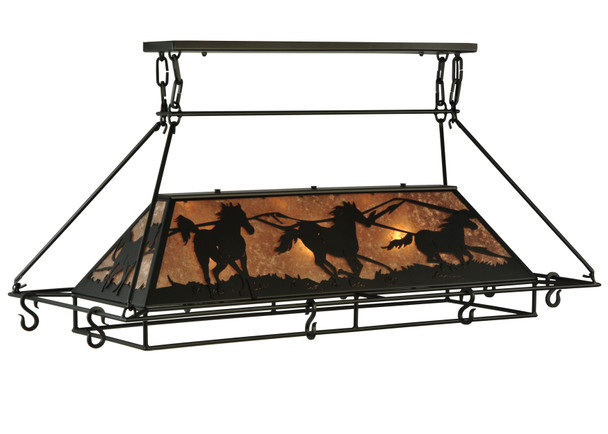 Meyda 48"l Wild Horses Oblong Pot Rack - 133883