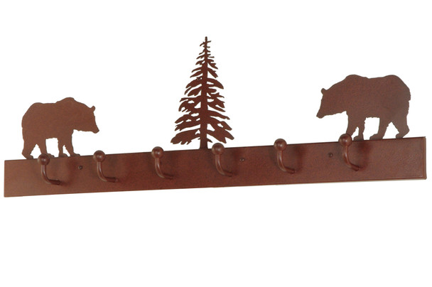 Meyda 36"l Bear On The Loose 6 Hooks Coat Rack - 134606