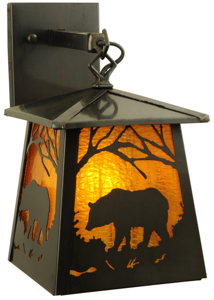 Meyda 7.25"w Stillwater Grizzly Bear Wall Sconce - 138044
