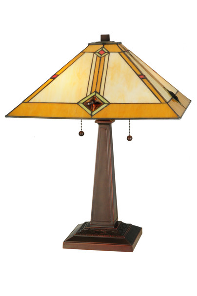 Meyda 22"h Diamond Mission Table Lamp - 138110