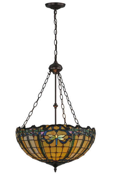 Meyda 20"w Dragonfly Trellis Inverted Pendant - 138577