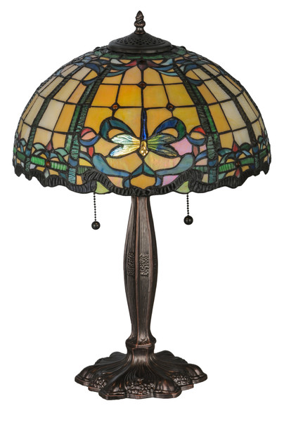Meyda 24"h Dragonfly Trellis Table Lamp - 138585