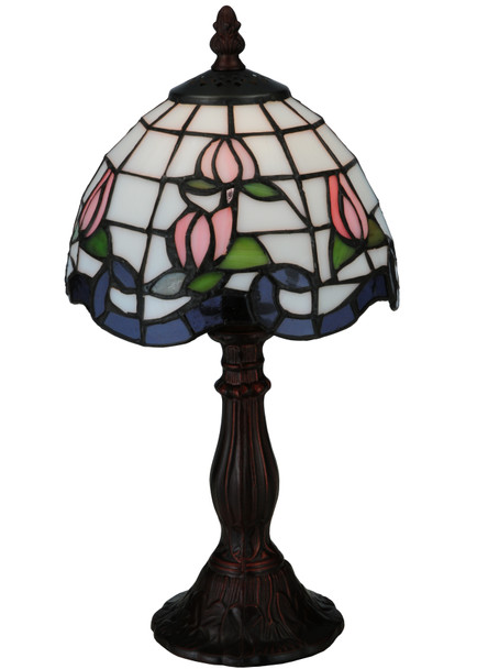 Meyda 14"h Roseborder Mini Lamp - 139081