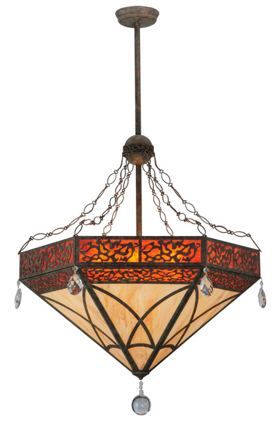 Meyda 37"w Larkfield Inverted Pendant - 140376