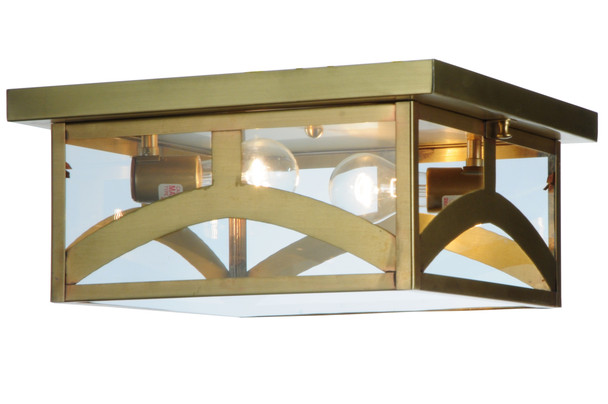 Meyda 14"sq Hyde Park Hill Top Flushmount - 140498