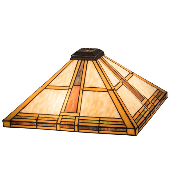 Meyda 17" Square Prairie Straw Shade - 141884