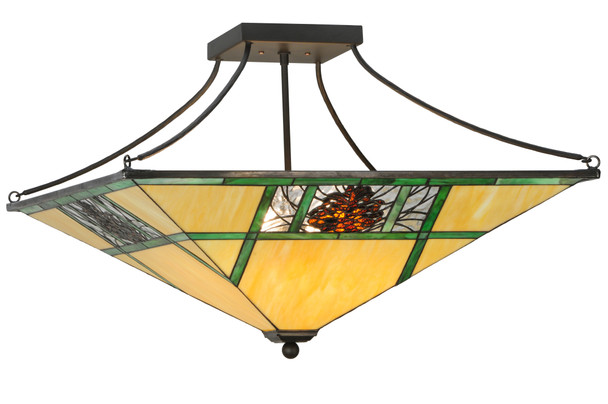 Meyda 26"sq Pinecone Ridge Semi-flushmount - 144293