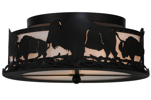 Meyda 16"w Buffalo Flushmount - 144468