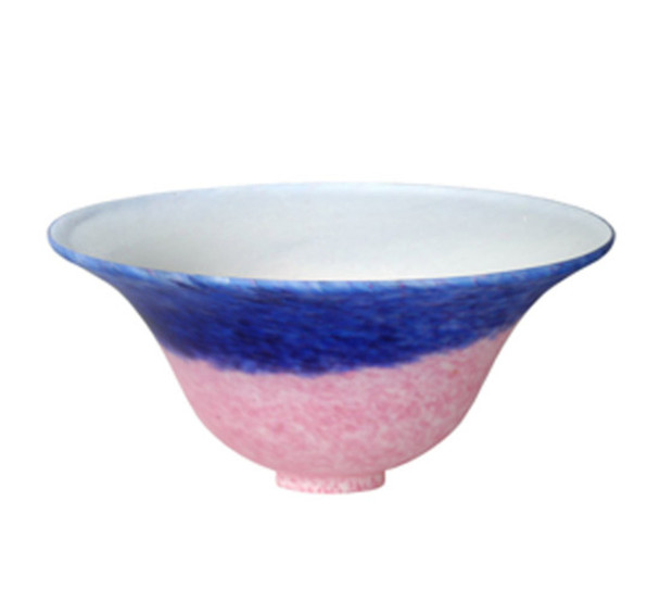 Meyda 10"w Pink/blue Pate-de-verre Bell Shade - 14640