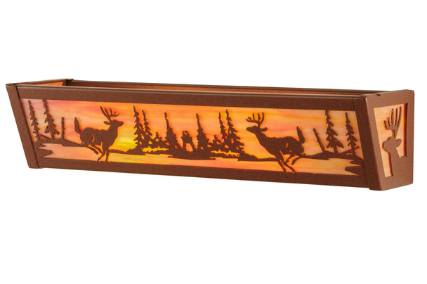 Meyda 20"w Deer At Lake Vanity Light - 146914