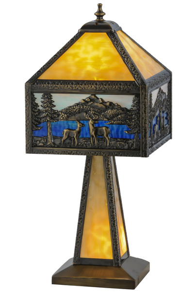 Meyda 21"h Deer Lodge Lighted Base Table Lamp - 148132