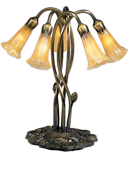 Meyda 16.5"h Amber Pond Lily 5 Lt Accent Lamp - 14931