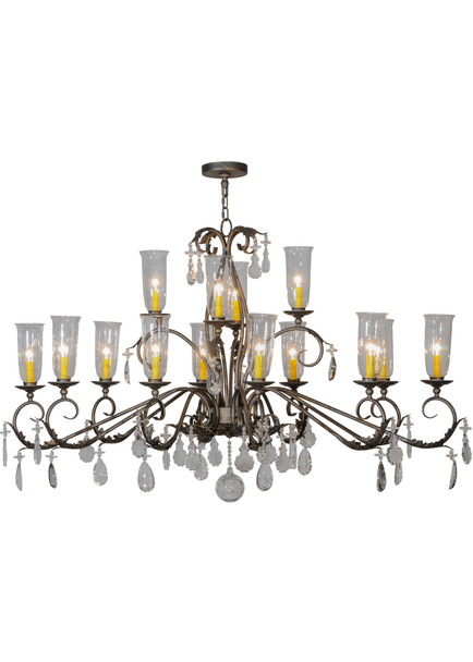 Meyda 62"l Windsor 14 Lt Two Tier Oblong Chandelier - 149437