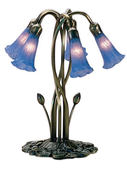 Meyda 16.5"h Blue Pond Lily 5 Lt Accent Lamp - 14995