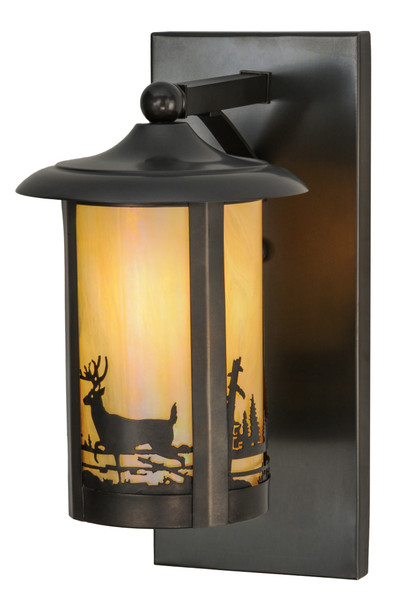 Meyda 8"w Fulton Deer Creek Solid Mount Wall Sconce - 150585