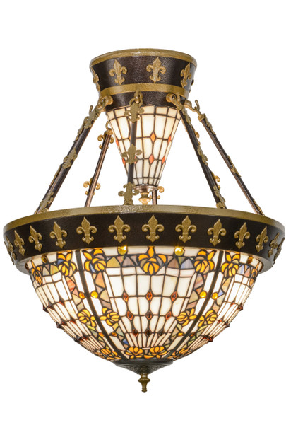 Meyda 19"w Fleur-de-lis Semi-flushmount - 150922