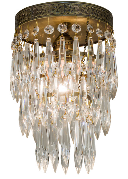 Meyda 6"w Finnimore Crystal Flushmount - 151126