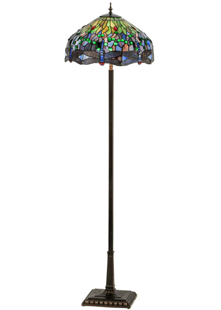 Meyda 67"h Tiffany Hanginghead Dragonfly Floor Lamp - 151154