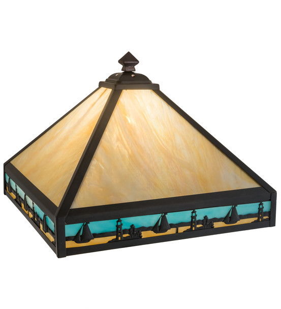 Meyda 16" Square Sailboat Mission Shade - 15141