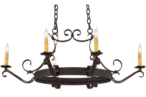 Meyda 38"l Handforged 6 Lt Oval Chandelier - 157894