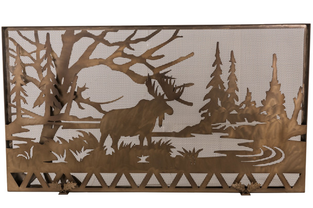 Meyda 63"w X 35"h Moose Creek Fireplace Screen - 160770