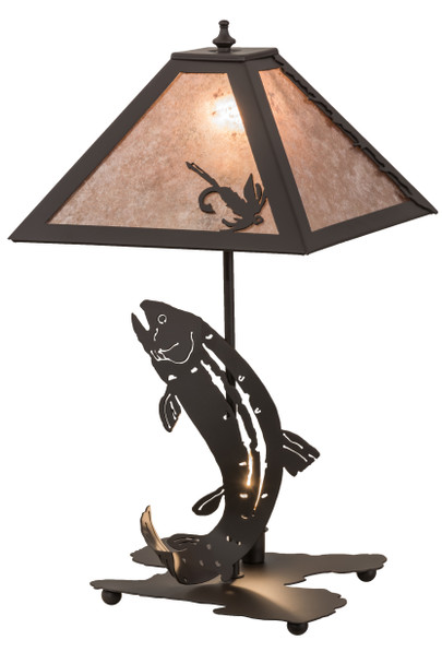 Meyda 21.5"h Leaping Trout Table Lamp - 164182