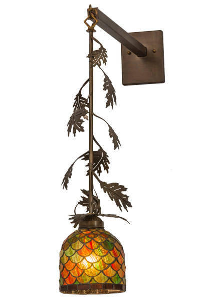 Meyda 6"w Oak Leaf & Acorn Hanging Wall Sconce - 167468