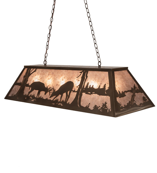 Meyda 48" Long Battling Bucks Oblong Pendant - 171294