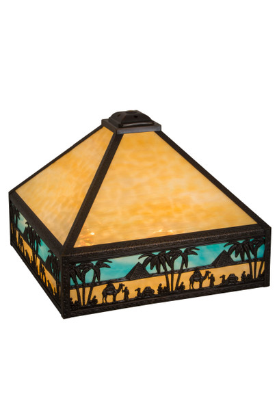 Meyda 15.5"sq Camel Mission Shade - 17323