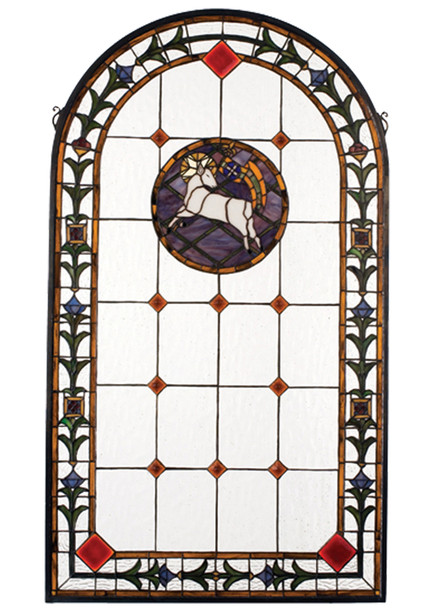 Meyda 23"w X 40"h Lamb Of God Stained Glass Window - 17367