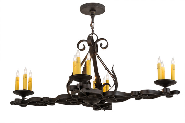 Meyda 42"l Elianna 12 Lt Oblong Chandelier - 174436