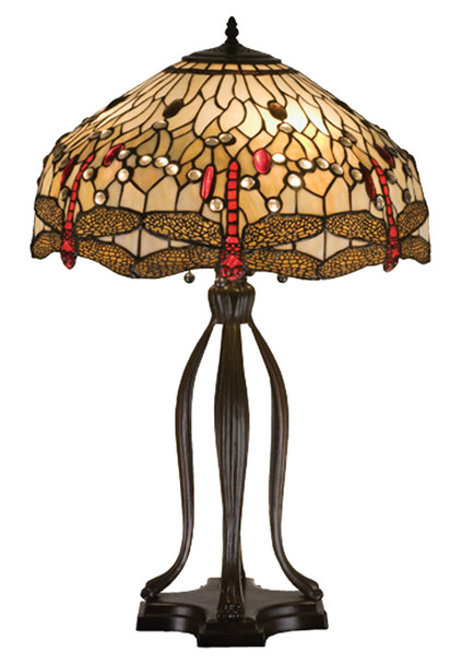 Meyda 30.5"h Tiffany Hanginghead Dragonfly Table Lamp - 17500