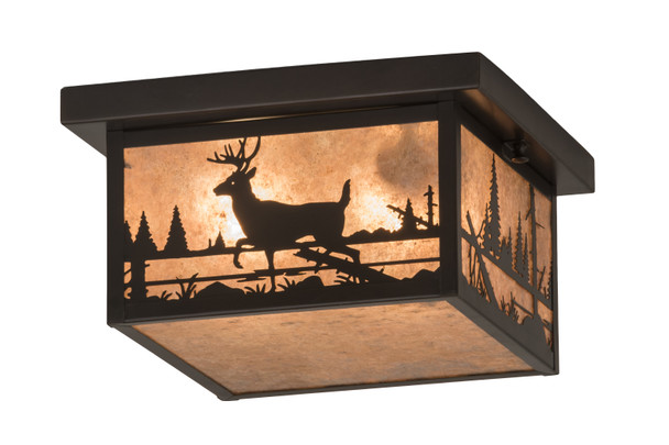 Meyda 12"sq Hyde Park Deer Creek Flushmount - 175668