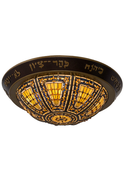 Meyda 30"w Fleur-de-lis 3rd Seal Of Solomon Flushmount - 175998