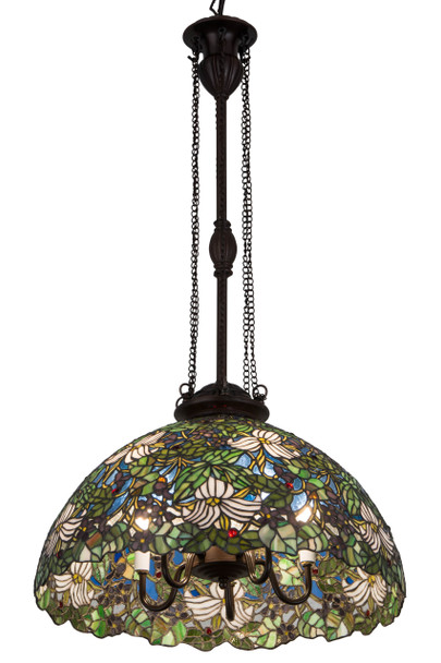 Meyda 20"w Trillium & Violet Pendant - 176967