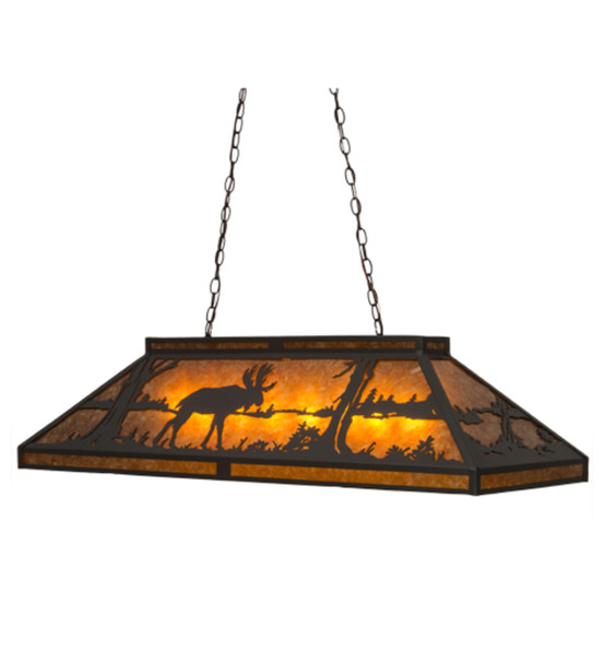 Meyda 48"l Moose & Black Bear Oblong Pendant - 180799