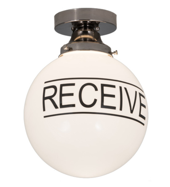 Meyda 10"w Personalized "receive" Deli Orb Flushmount - 186574