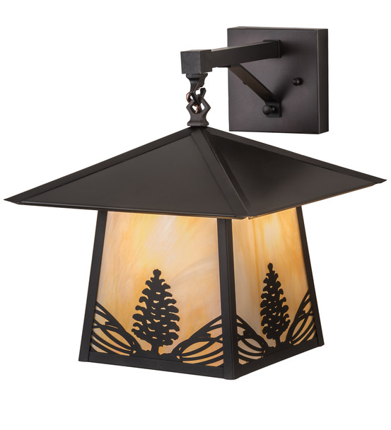 Meyda 12.5"w Stillwater Mountain Pine Wall Sconce - 191801