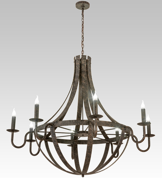 Meyda 60" Wide Barrel Stave Metallo 8 Light Chandelier - 197212