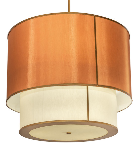 Meyda 40" Wide Cilindro Textrene Two Tier Pendant - 200419