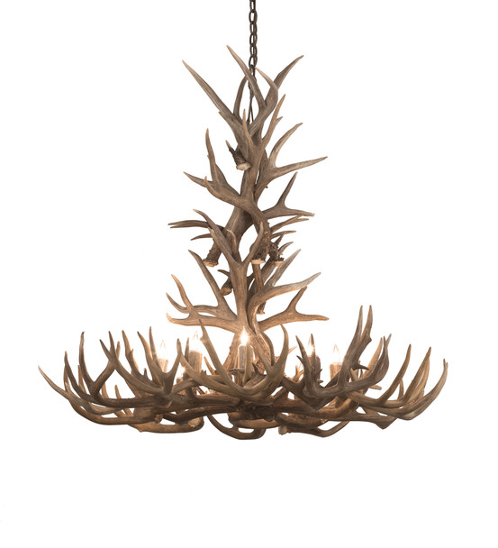 Meyda 43" Wide Antlers Whitetail Deer 8 Lt Chandelier - 200436