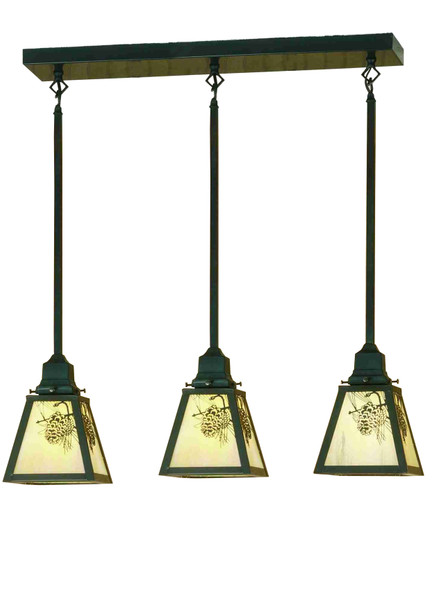 Meyda 24"l Winter Pine 3 Lt Pendant - 20681