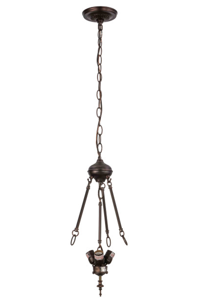 Meyda 12"w Mahogany Bronze 3 Lt Inverted Pendant Hardware - 21032