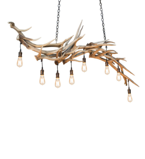 Meyda 69" Long Antlers 8 Light Oblong Chandelier - 212262