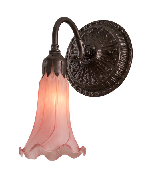 Meyda 5" Wide Pink Pond Lily Wall Sconce - 216932