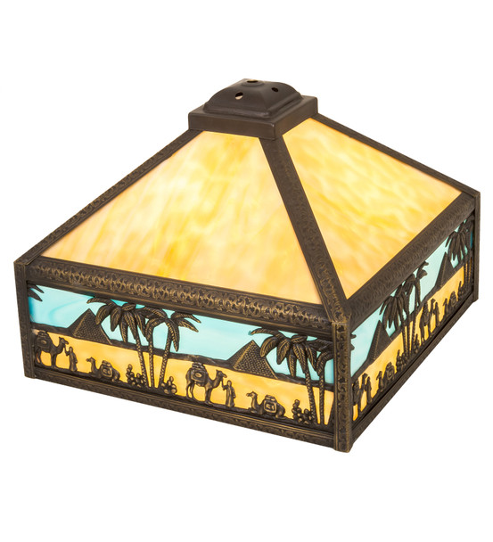 Meyda 13" Square Camel Mission Shade - 217722